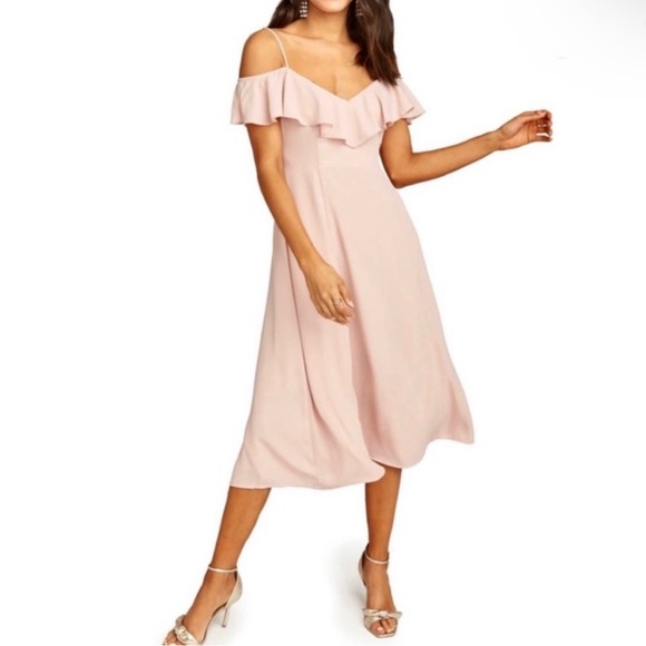 SHOW ME YOUR MUMU PINK COLD-SHOULDER MIDI DRESS - Picture 11 of 11